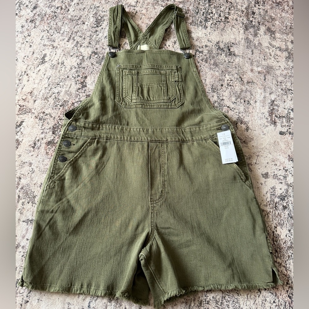 American Eagle Outfitters Olive Green Short Overalls